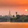 Sunset-over-Shwedagon-Pagoda-view-from-Kandawgyi-Lake